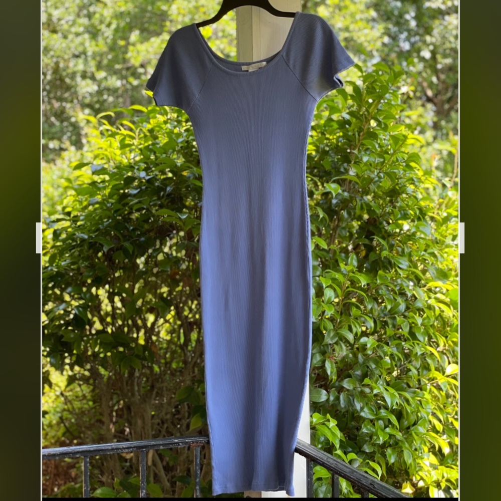 Vintage 90’s The Limited Periwinkle Bodycon Ribbed Maxi / Midi Dress XS